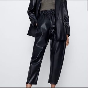 Zara High Waisted Vegan Leather Pant -NWT
